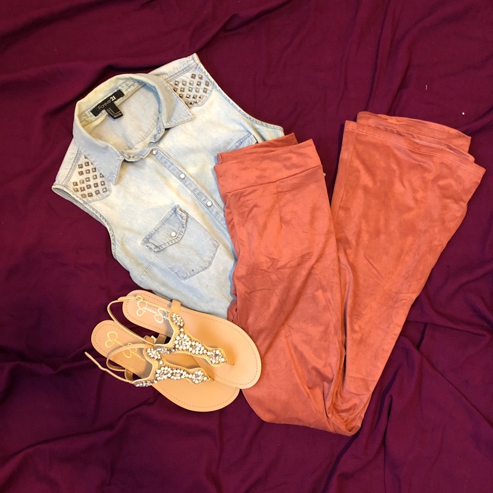 Suede bell bottoms
